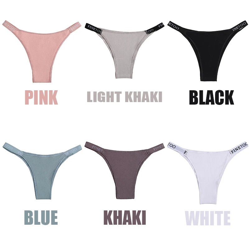 5PCS/Set Cotton Panties Briefs Women Underpants Sexy Thong
