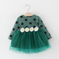 Luxury Long Sleeve Infant Dresses Polka Dot Daisy Fashion Baby Girls Clothing For Girls In Elegant Flower Desing For Little Princess
