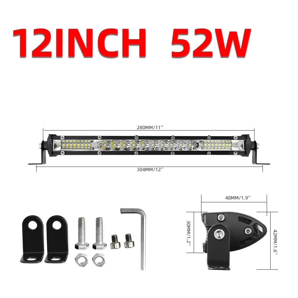 CO LIGHT 10D 10 20 30 inch 52W 104W 156W LED Work Light Bar Combo 4x4 Offroad LED Light Bar for Tractor Boat 4WD 4x4 Trucks ATV