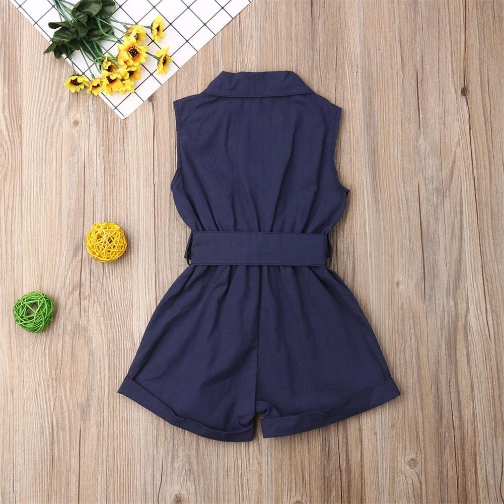 Luxury Elegant Summer Kids Girls Clothes Waistband Drawstring Romper Jumpsuit For Girls And Kids