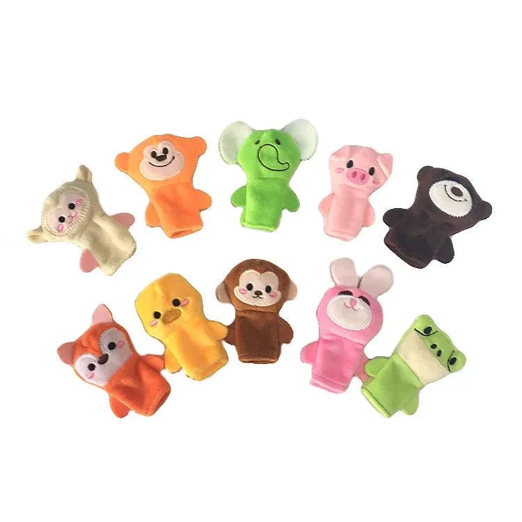 Hand Finger Puppets Plush Set – Animal Cartoon Toys for Kids