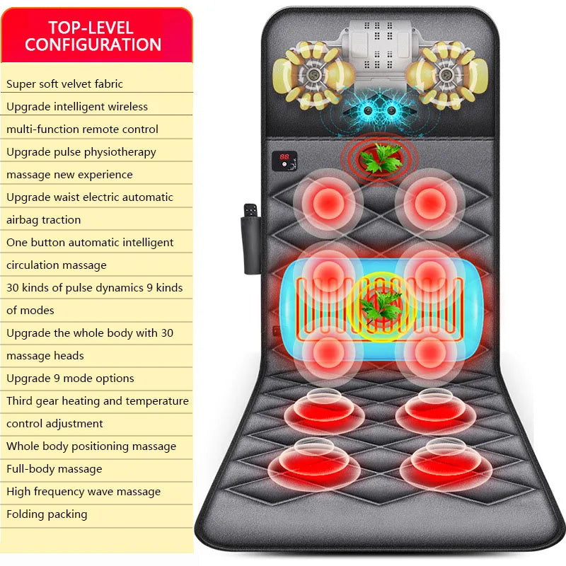 Cervical vertebra whole body neck massager multi-function electric mattress cushion