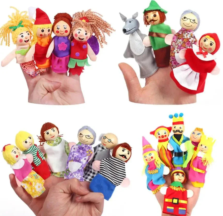 Hand Finger Puppets Plush Set – Animal Cartoon Toys for Kids