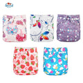Modern Luxury Printed Baby Nappy 5pcs/Lot Washable Diapers Good Quality Pocket Diaper For Kids