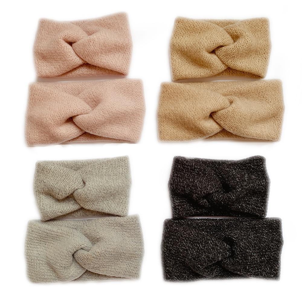 Handmade Baby Headband Women Girl Twisted Hair Band Kids Woolen Headwrap Toddler Turban Hair Accessories For Mother and Daughter