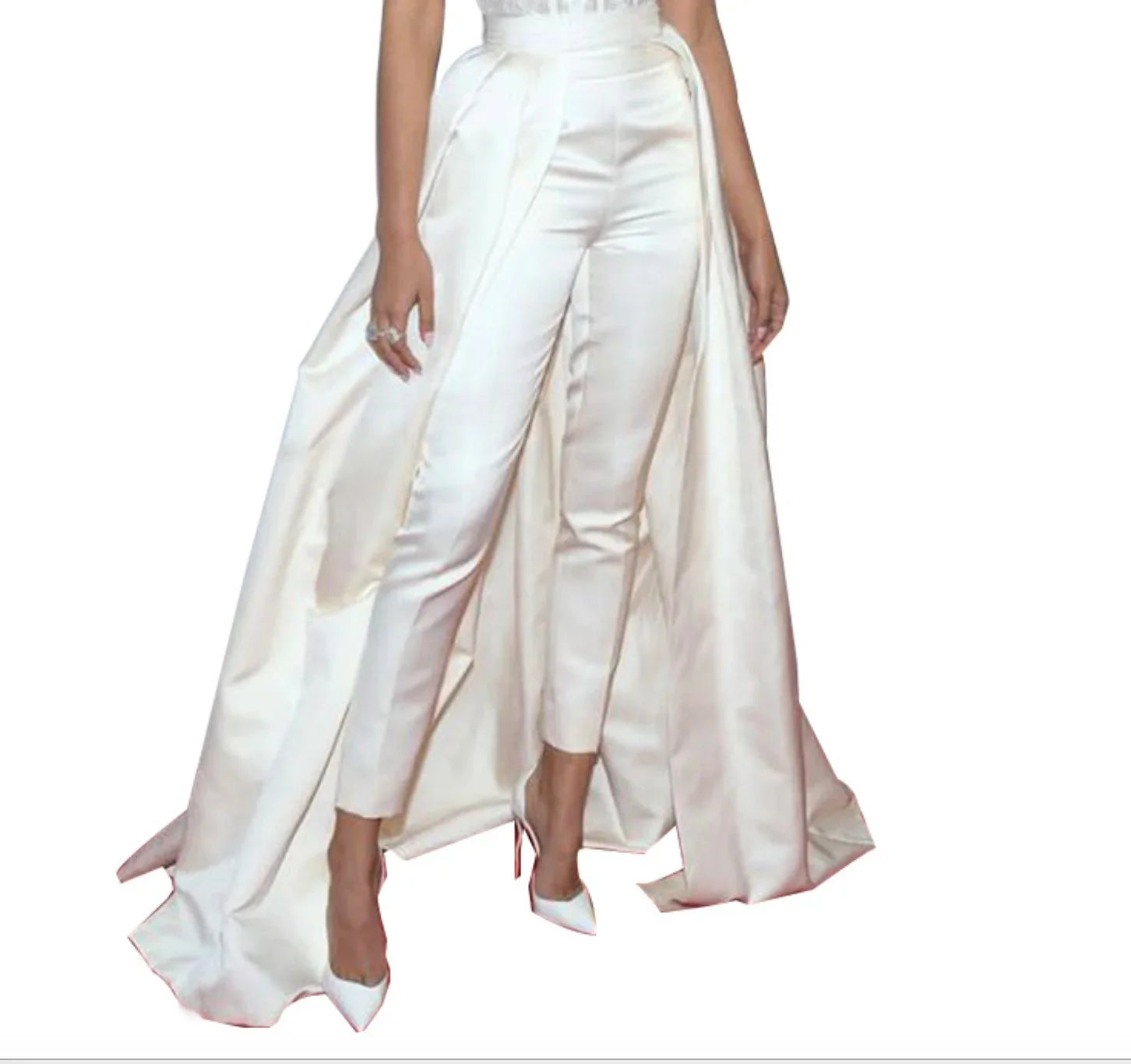 Satin Wedding Detachable Skirt Removable Train for Dresses Bridal Overskirt