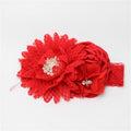 Luxury Modern Handmade Flower Headband Newborn Infant Pearl Flowers With Lace wide Headbands Bebes Hair Accessories Bow