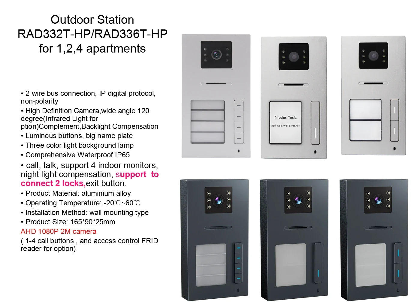 For Smart Community and Home Security System Equipped Door Phones Ideal for Farmhouse & Rural Homestays