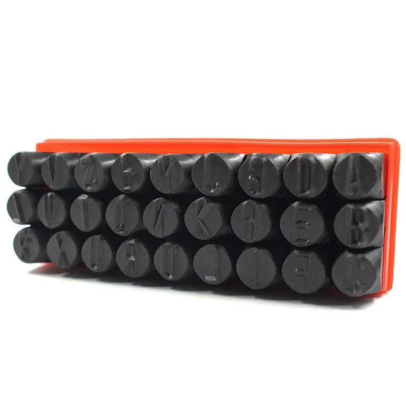 Letter & Number Stamp Punch Set - Hardened Steel for Metal, Wood, Leather (A-Z, 0-9)