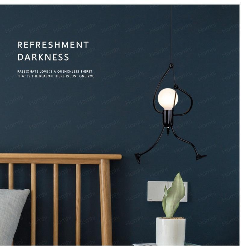 Industrial Metal Pendant Light, Creative Cartoon Ceiling Light Fixture, Indoor Hanging Lamp, Modern Minimalist Lamps for Bedrooms Loft Study Restaurant Entryway Foyer, E27 Great decoration for Bedroom and Kids Room