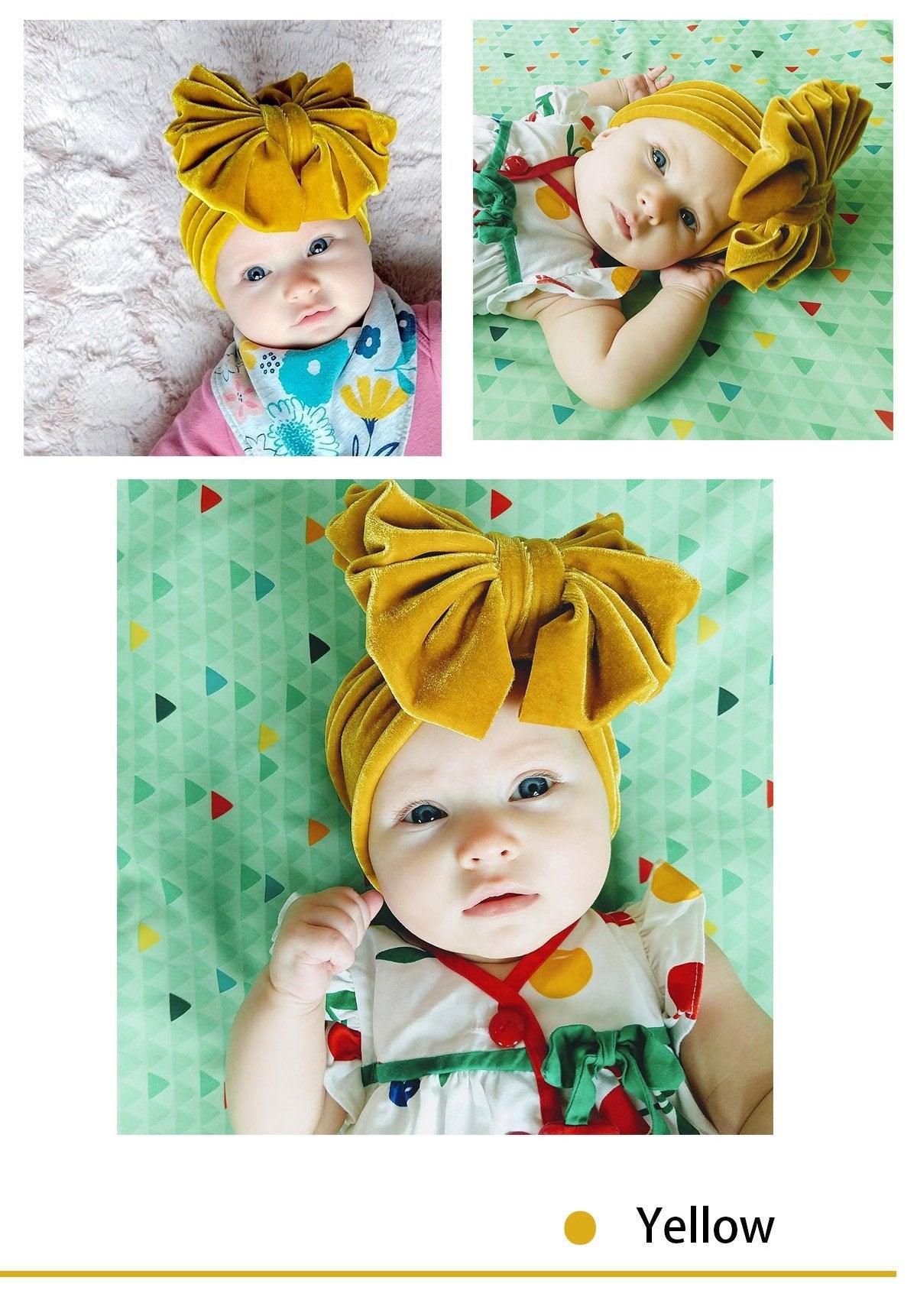 New Large Bow Baby Headband Velet Soft Bowknot Girl Accessories Hair Solid Messy Bows Toddler Headbands Baby Head Wraps Turban Big Bow for Girls