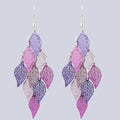 Ethnic Nine-Leaf Drop Earrings – Bohemian Dangle Jewelry for Women