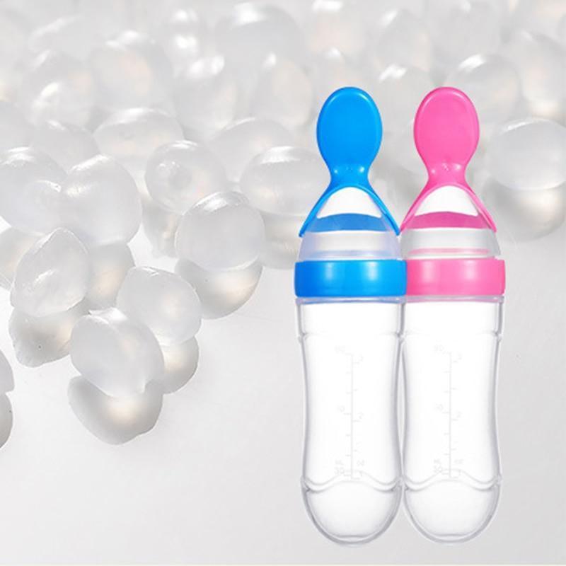 NEW Baby Feeding Bottle Spoon With Silicone Spoon Newborn Infant Squeeze Spoon Toddler Supplement food Bottle Feeder For Kids and Baby