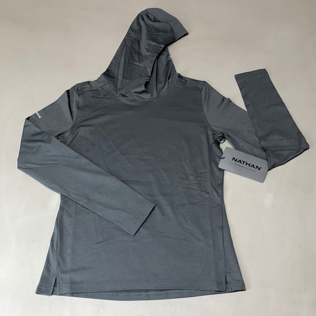 NATHAN 365 Hooded Long Sleeve Shirt Women's Sz S Dark Charcoal NS50080-80078-S (New)