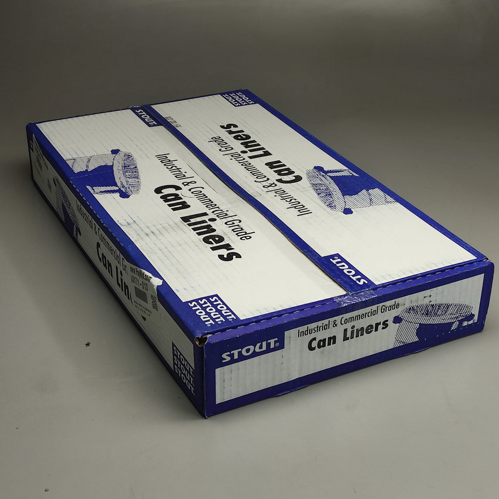STOUT COMMERCIAL (100 BAGS) 65 Gallon 1.5MIL CAN LINERS 50" X 51" T5051B15