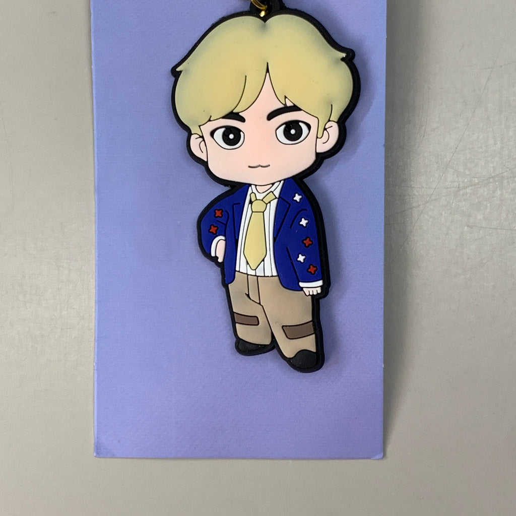 BTS 3-PACK! Kpop Korean Tag Keychain Figures of BTS Members V, Jungkook & Jin (New)