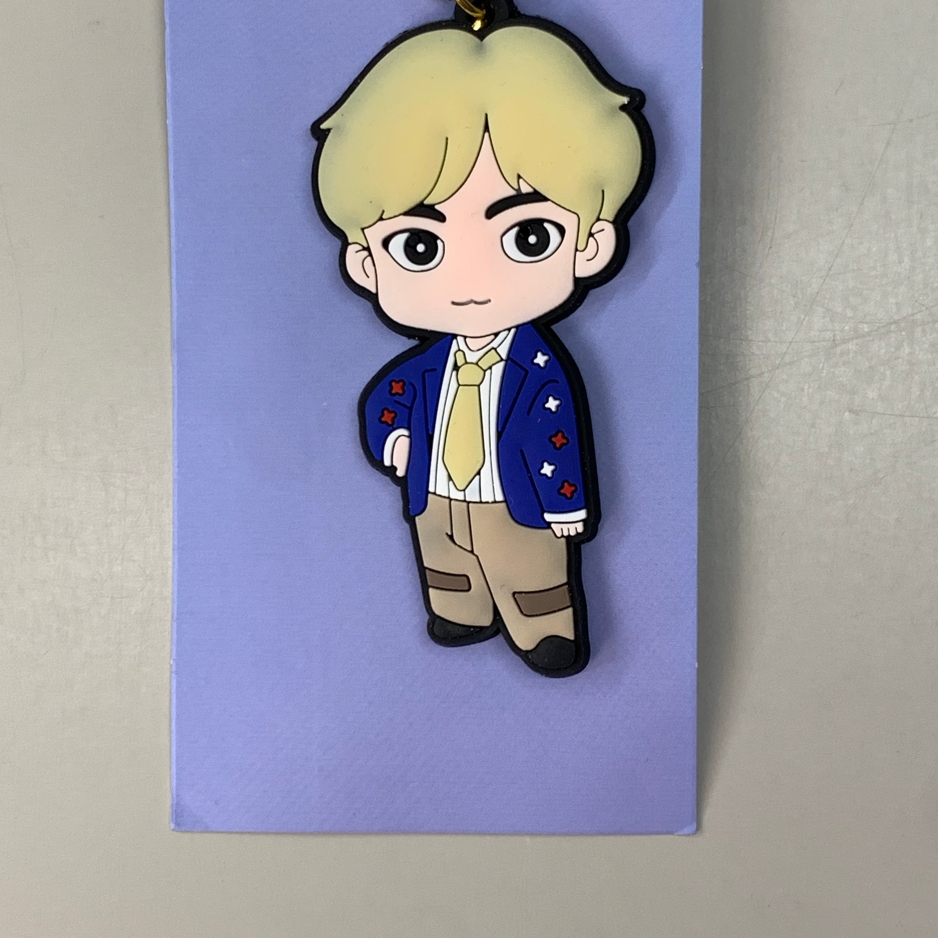 BTS 3-PACK! Kpop Korean Tag Keychain Figures of BTS Members V, Jungkook & Jin (New)