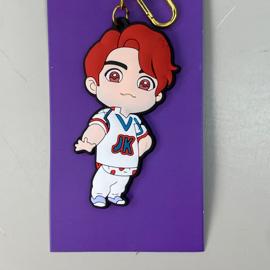 BTS 3-PACK! Kpop Korean Tag Keychain Figures of BTS Members V, Jungkook & Jin (New)