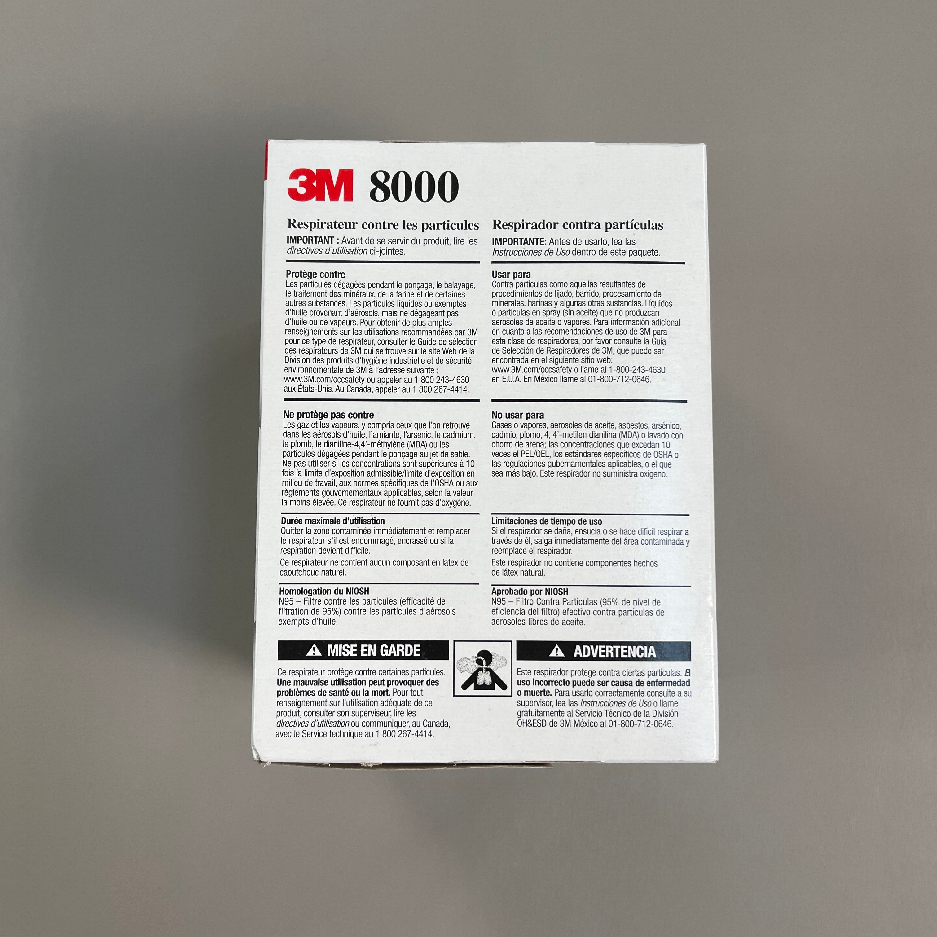 3M 8000 Particle Respirators N95 Mask (30 MASKS) 1289-03 USA