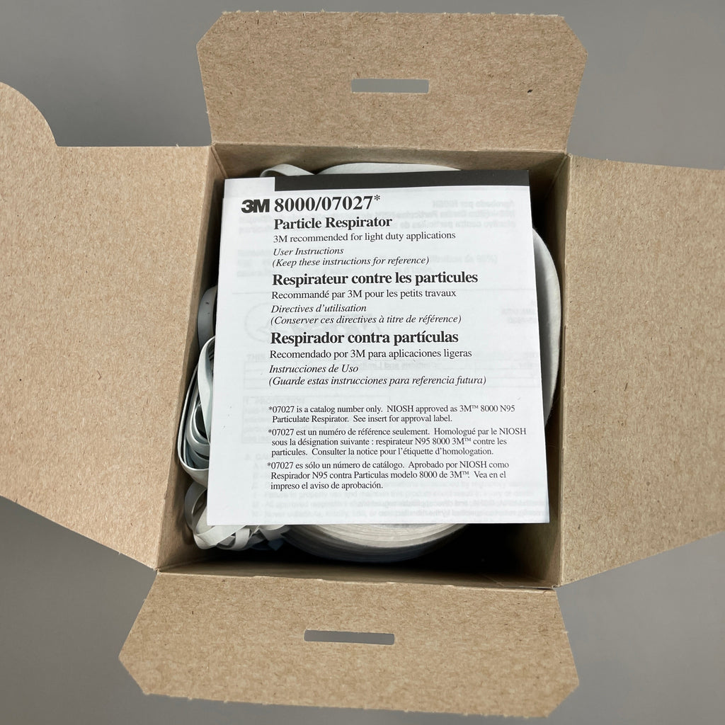 3M 8000 Particle Respirators N95 Mask (30 MASKS) 1289-03 USA