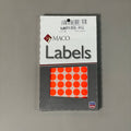 MACO Round RED GLOW Color-Coding Labels 1/2" Dia. 800 Labels MR808-RG