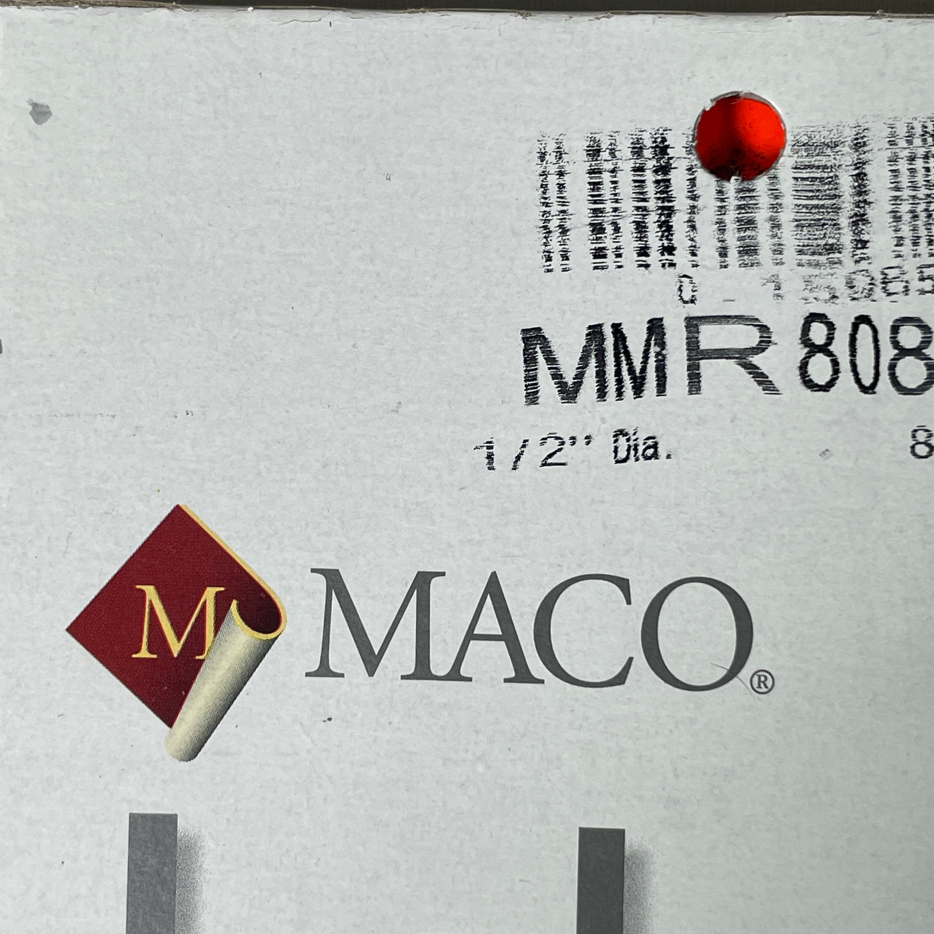 MACO Round RED GLOW Color-Coding Labels 1/2" Dia. 800 Labels MR808-RG