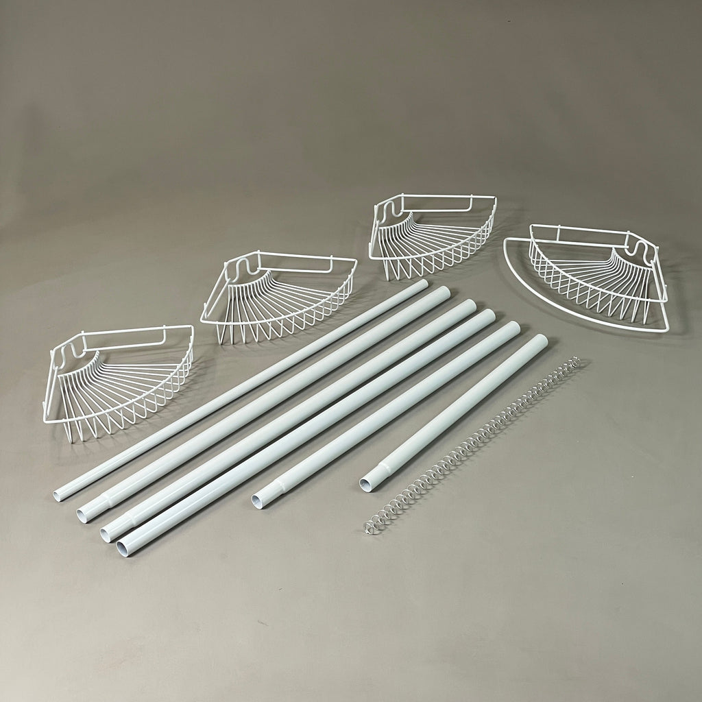 ZA@ SHOWER CADDY 4 Tier Bathroom Corner Rust-Proof Tension Pole 819984 (New)