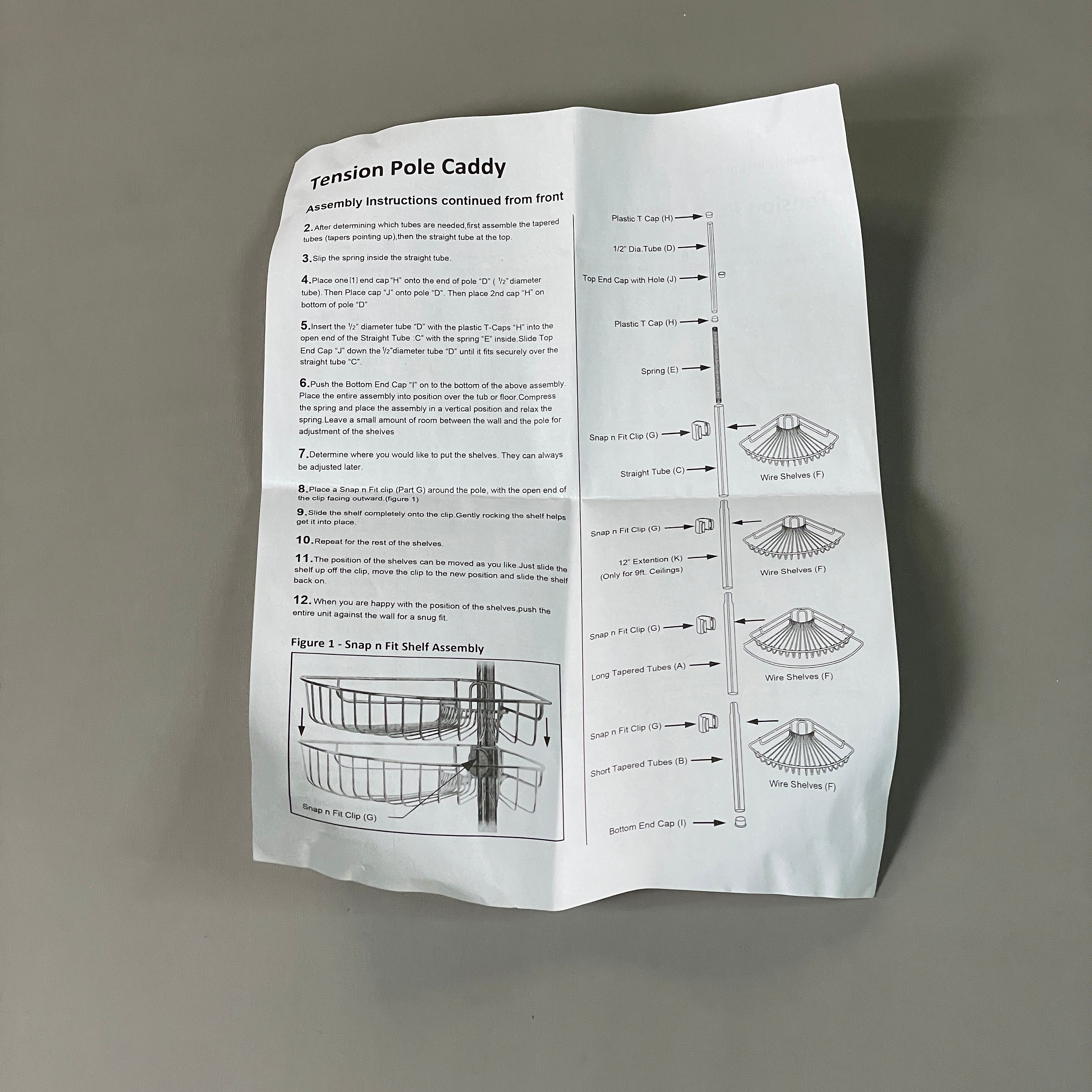 ZA@ SHOWER CADDY 4 Tier Bathroom Corner Rust-Proof Tension Pole 819984 (New)