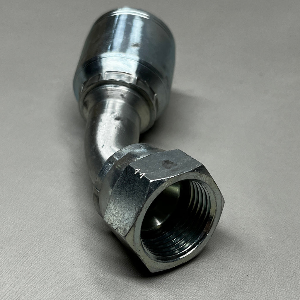 FLEXTRAL Hydraulic Coupling Adapter Steel 45 Female Swivel 1 1/8" X 1 1/4" E-12 LKAI (New)