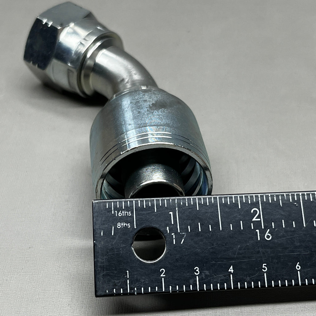 FLEXTRAL Hydraulic Coupling Adapter Steel 45 Female Swivel 1 1/8" X 1 1/4" E-12 LKAI (New)