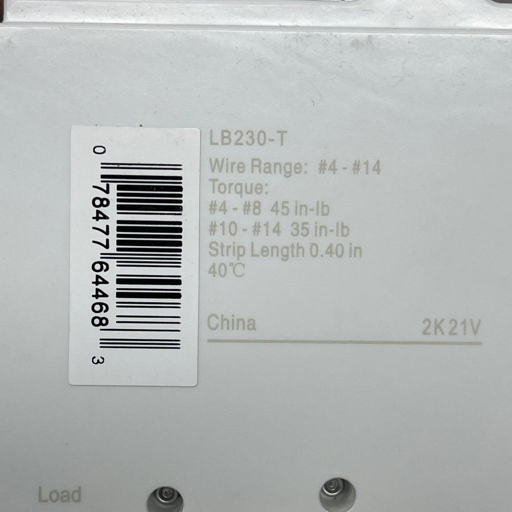 LEVITON 30A 2-Pole Plug-In Circuit Breaker 120/240V White 200-LB230-T (New)