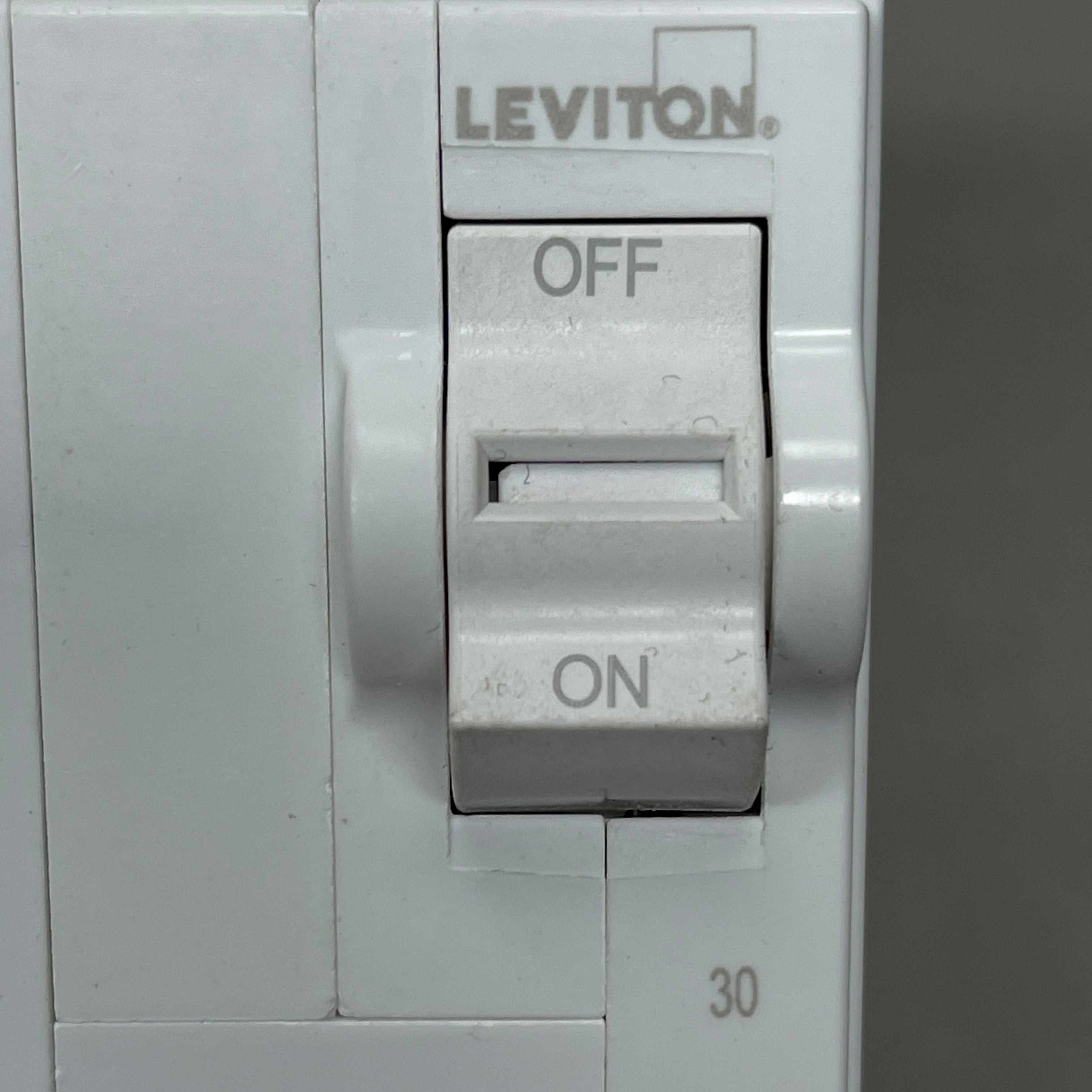 LEVITON 30A 2-Pole Plug-In Circuit Breaker 120/240V White 200-LB230-T (New)