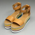 SEE BY CHLOÉ Glyn Espadrille Platform Sandals Multicolor Women’s Sz 6 EU 36 SB32201D