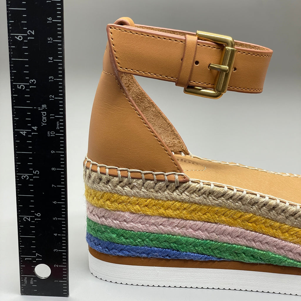 SEE BY CHLOÉ Glyn Espadrille Platform Sandals Multicolor Women’s Sz 6 EU 36 SB32201D