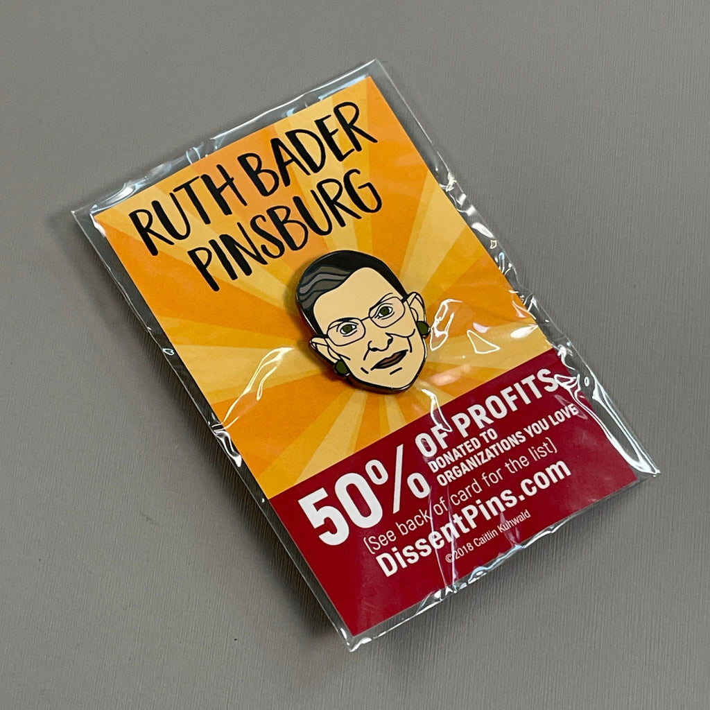 DISSENT PINS Ruth Bader Pinsburg Enamel Pin Ruth Bader Ginsburg RBG (New)