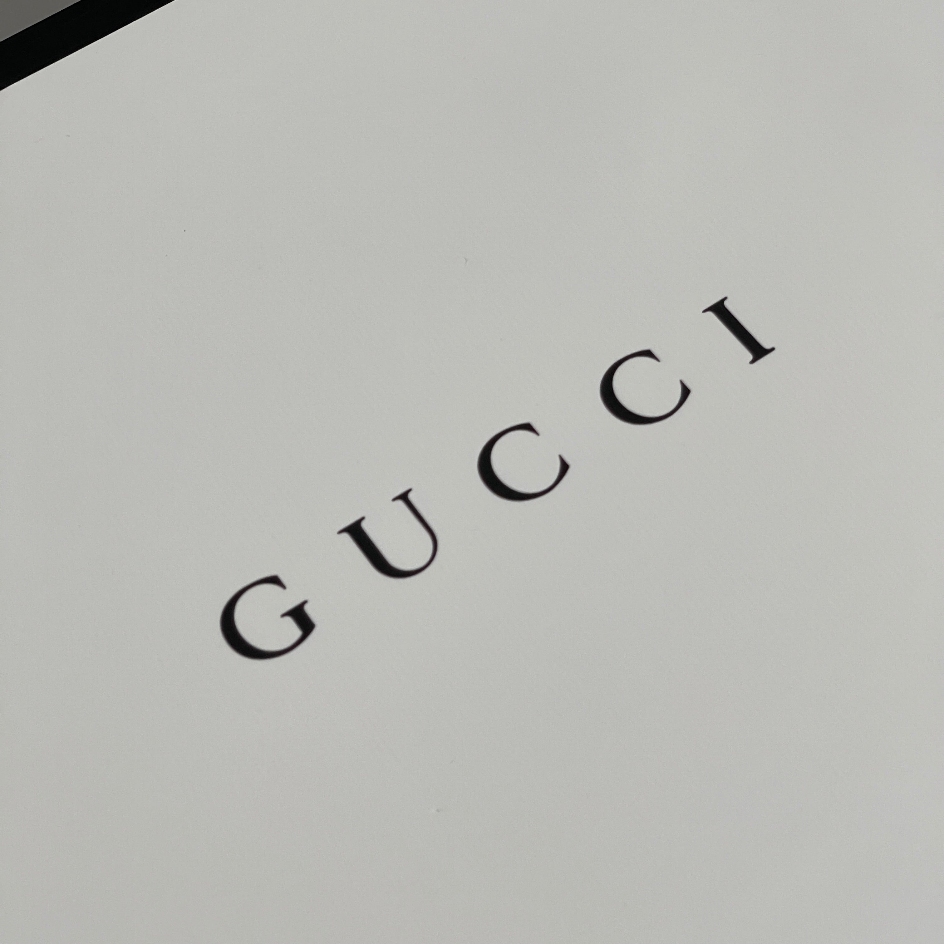 GUCCI Authentic Retail Store Gift Bag Tote Paper White / Black 13" x 11" x 4" (New)