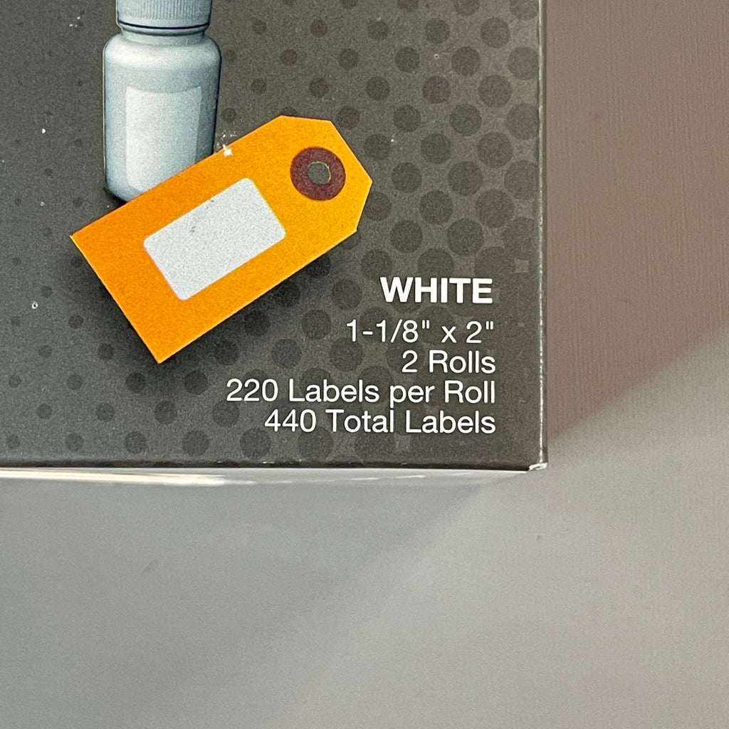 MACO  Direct Thermal Printer Labels (6 PACK) 1-1/8” x 2" 2,640 Labels White M86203