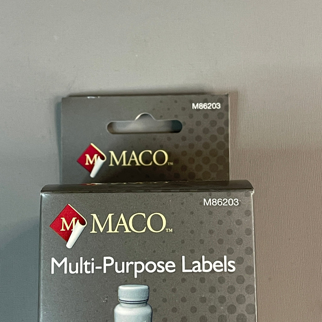 MACO  Direct Thermal Printer Labels (6 PACK) 1-1/8” x 2" 2,640 Labels White M86203