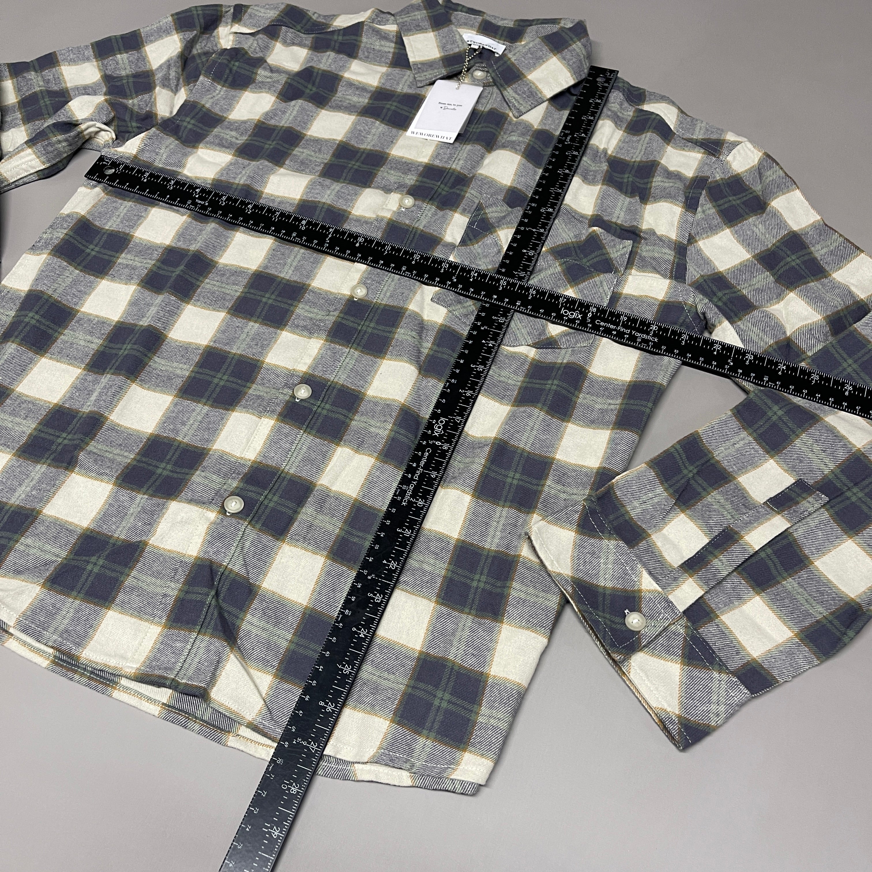 WE WORE WHAT Boyfriend Flannel Button-Down Shirt Green Women's Sz XS/S 246765