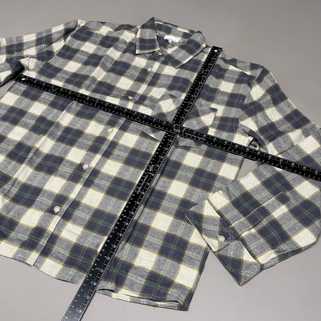 WE WORE WHAT Boyfriend Flannel Button-Down Shirt Women's Sz M/L Green WWDT23-1