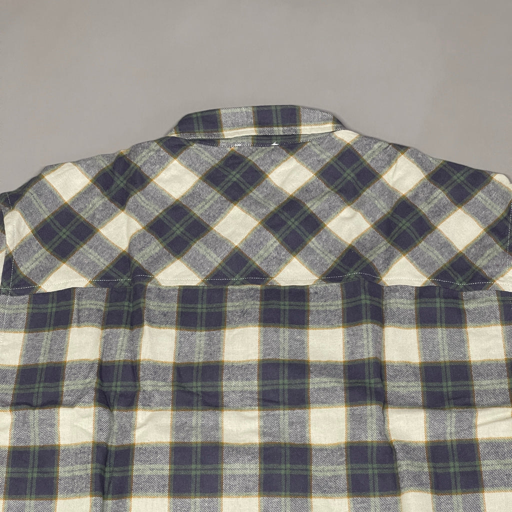 WE WORE WHAT Boyfriend Flannel Button-Down Shirt Women's Sz M/L Green WWDT23-1