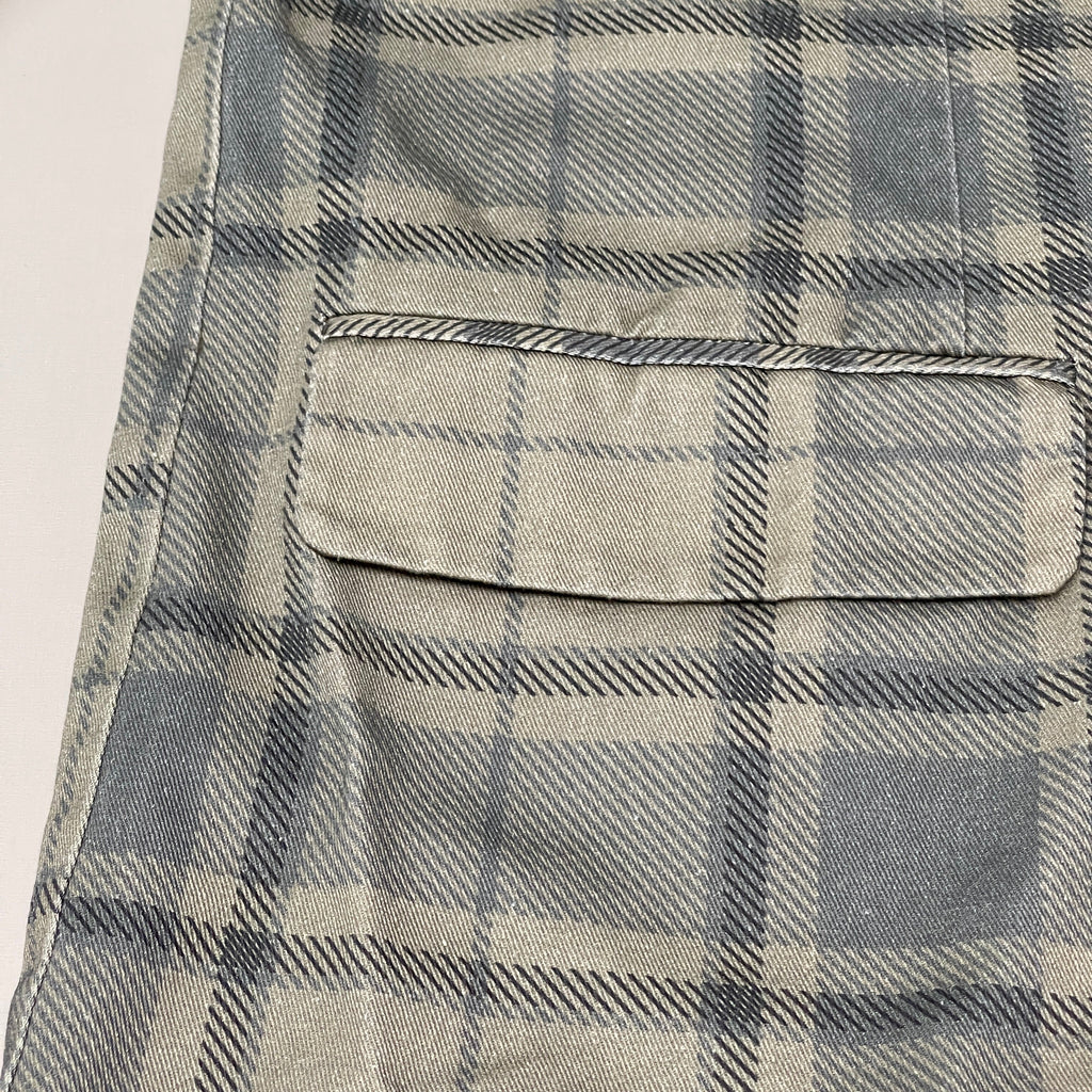 WE WORE WHAT Printed Plaid Blazer Women's Sz XS ZRN Cool Plaid Green 246765