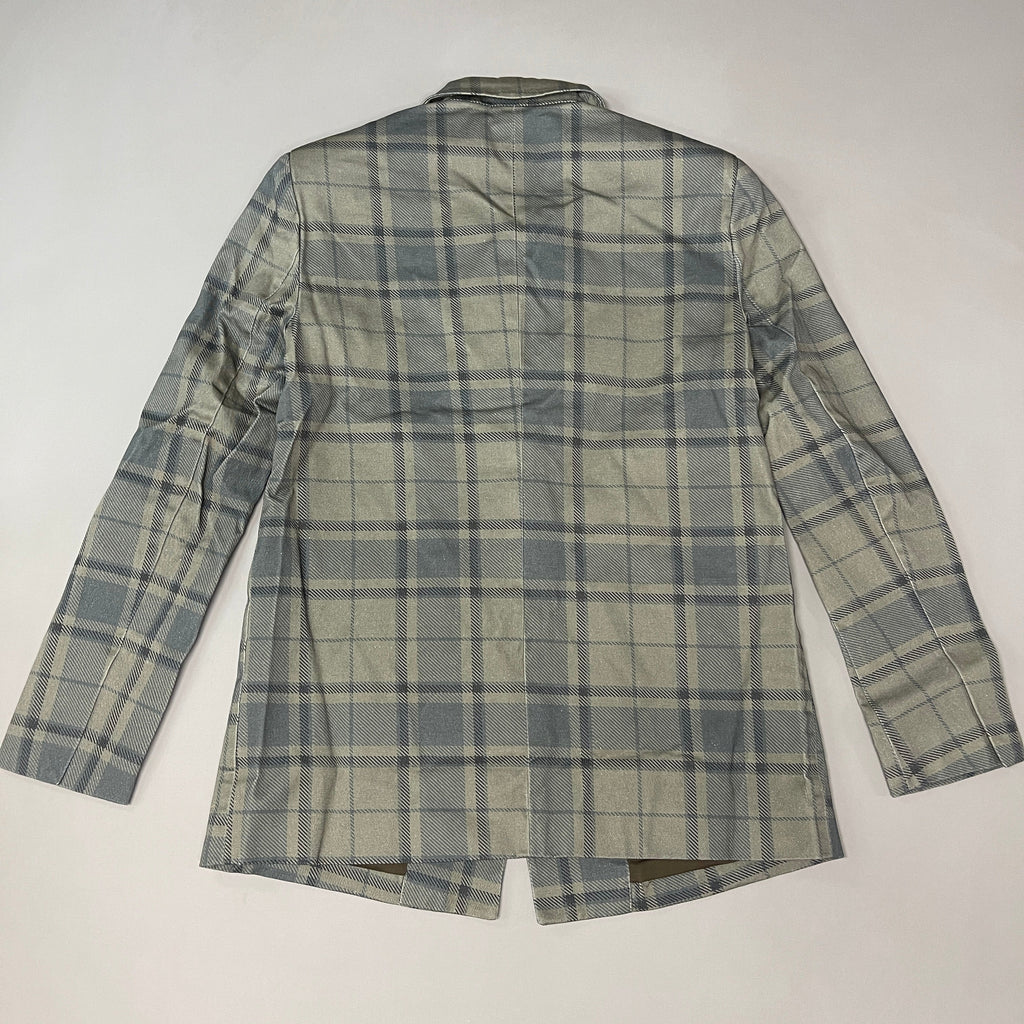 WE WORE WHAT Printed Plaid Blazer Women's Sz XS ZRN Cool Plaid Green 246765