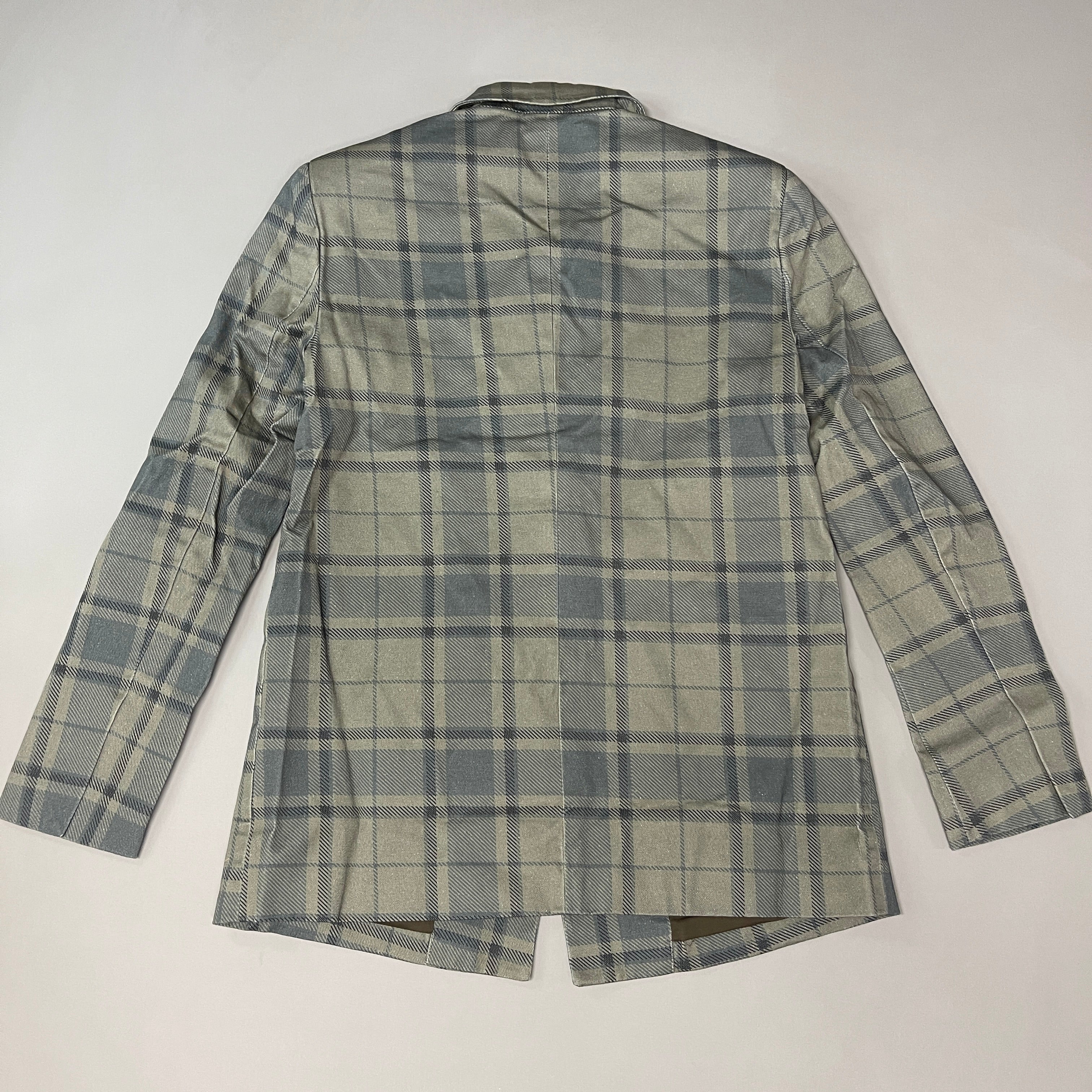 WE WORE WHAT Printed Plaid Blazer Women's Sz XS ZRN Cool Plaid Green 246765