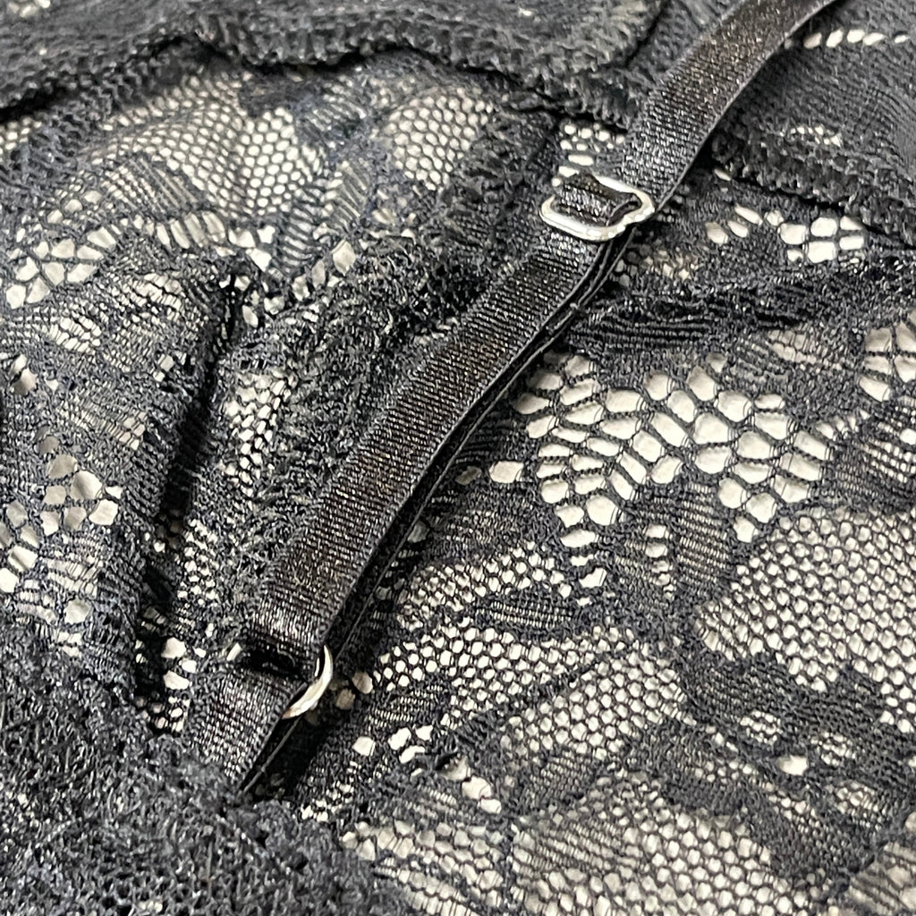 FREE PEOPLE Sheer One Touch Bodysuit Leotard Women's Sz XS Black Lace OB1457989 (New)