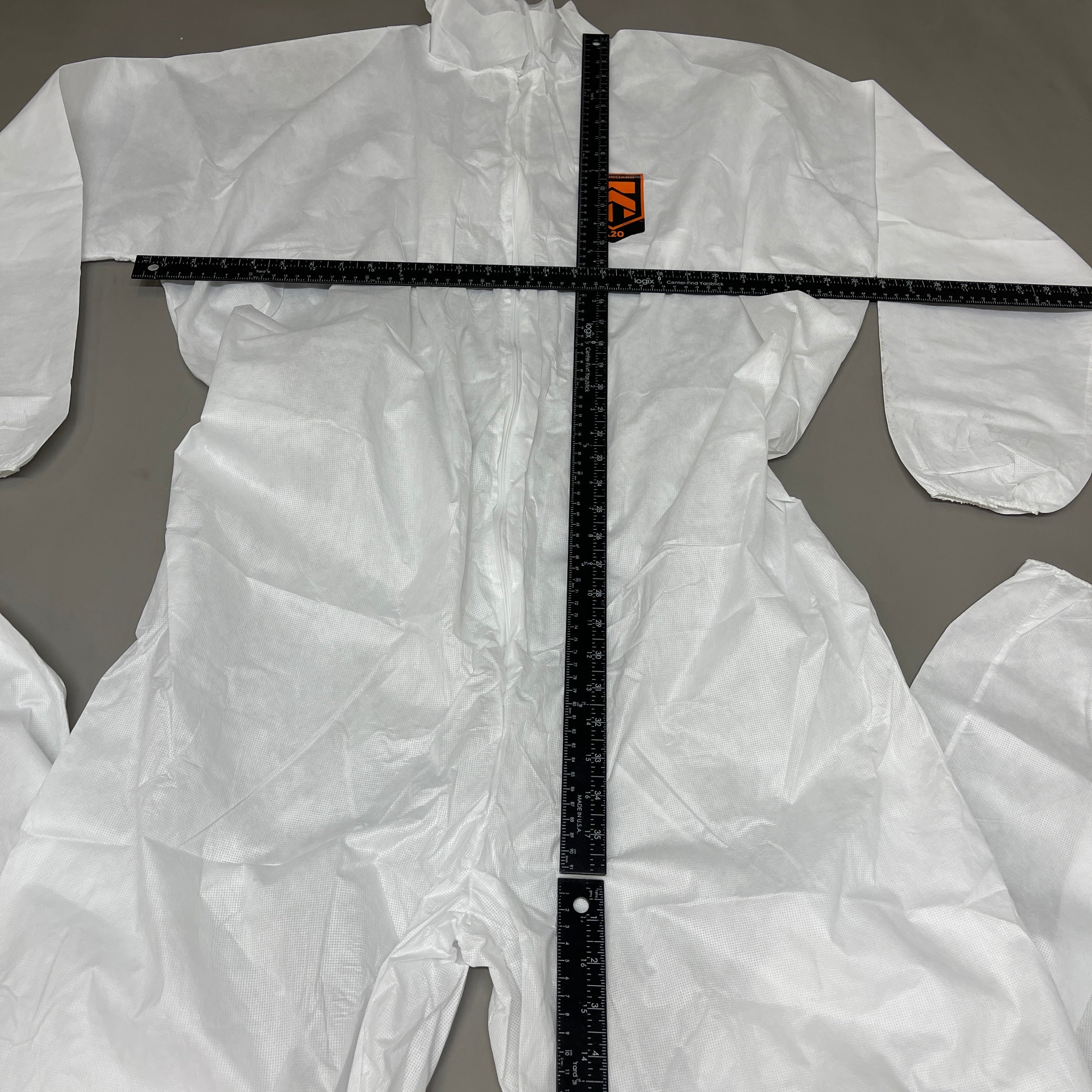 KLEENGUARD Box Of 24 A20 Coveralls Protective Clothing Zip Front Elastic XL White 49104(02) (New)