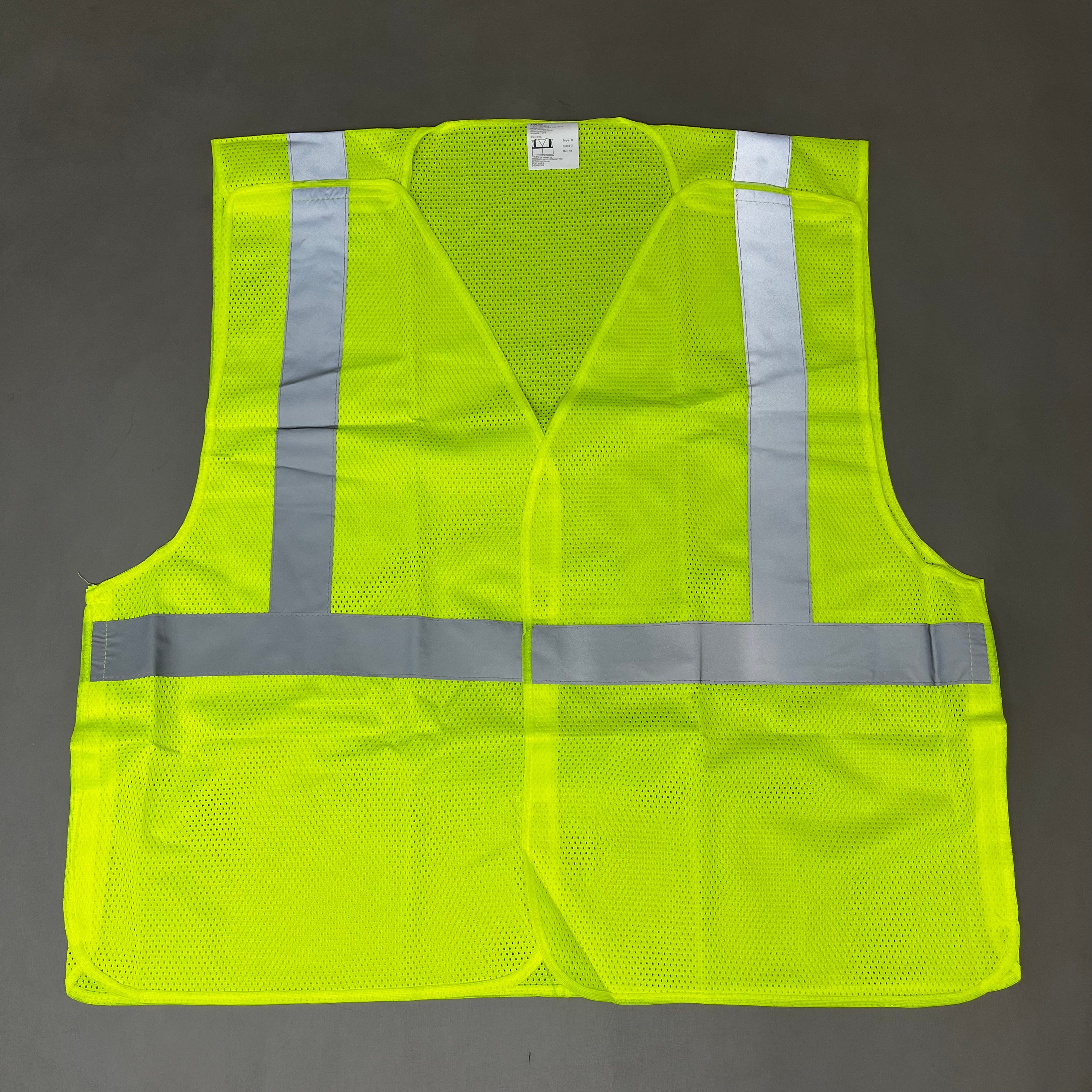 ASN INC Yellow Reflective Safety Vest Unisex Sz-3XL Neon Yellow 1409227 (New)
