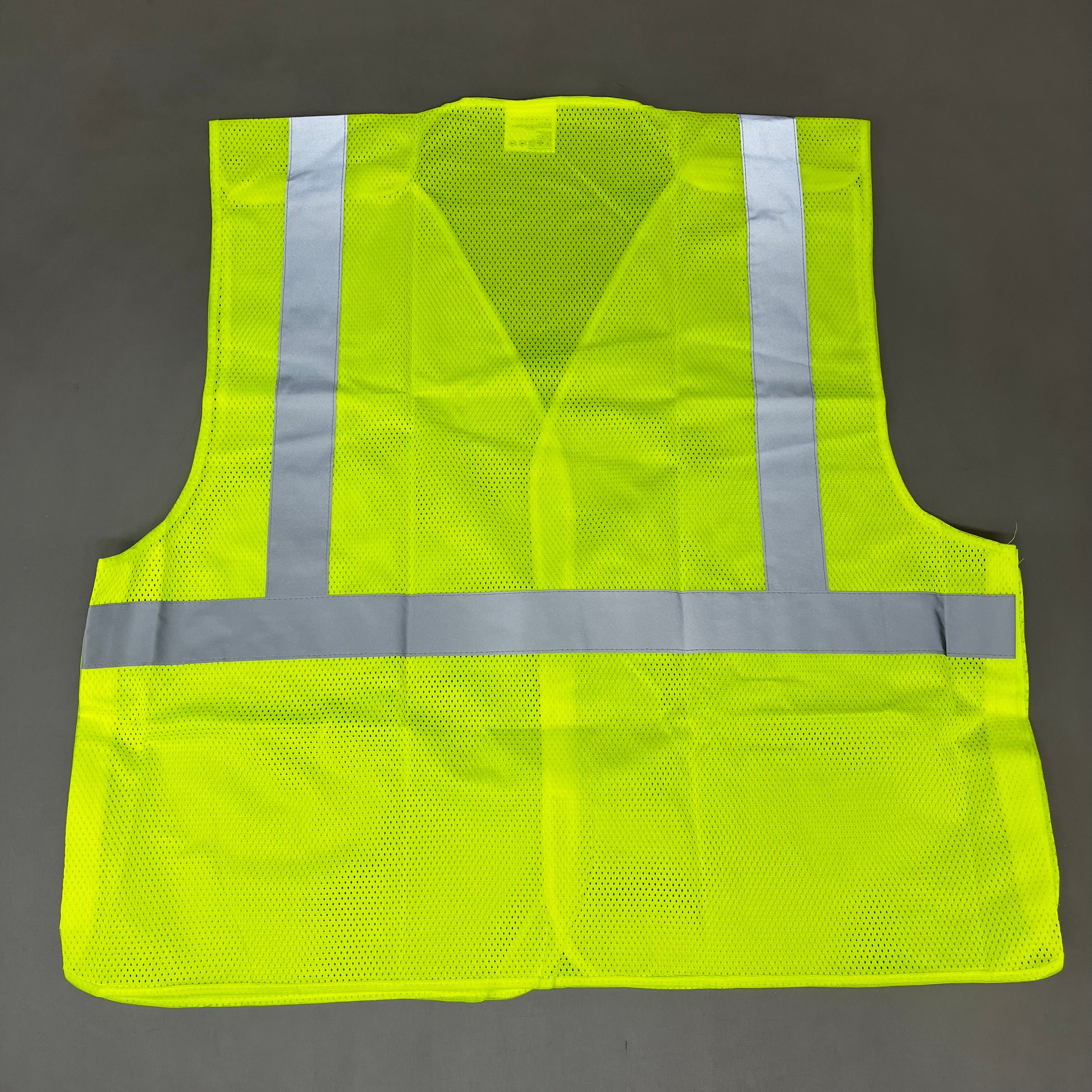 ASN INC Yellow Reflective Safety Vest Unisex Sz-3XL Neon Yellow 1409227 (New)