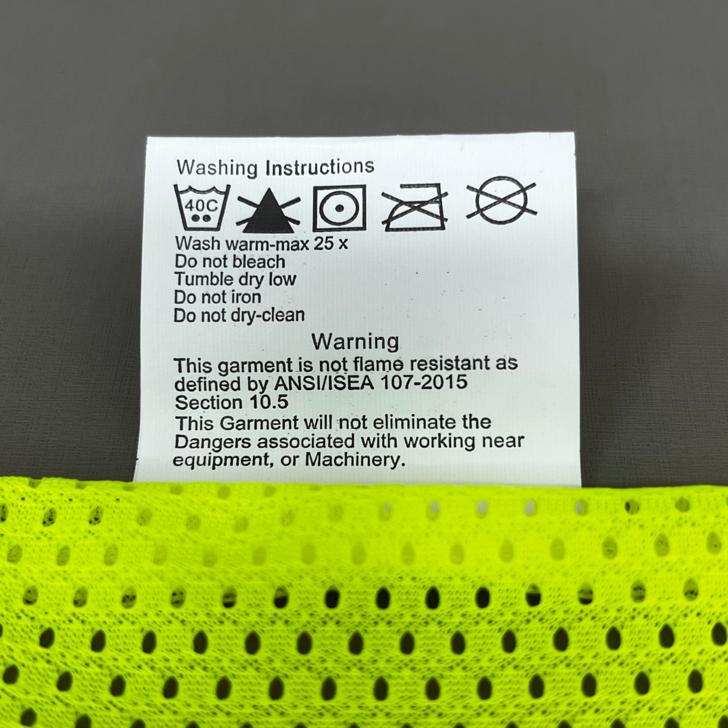 ASN INC Yellow Reflective Safety Vest Unisex Sz-3XL Neon Yellow 1409227 (New)