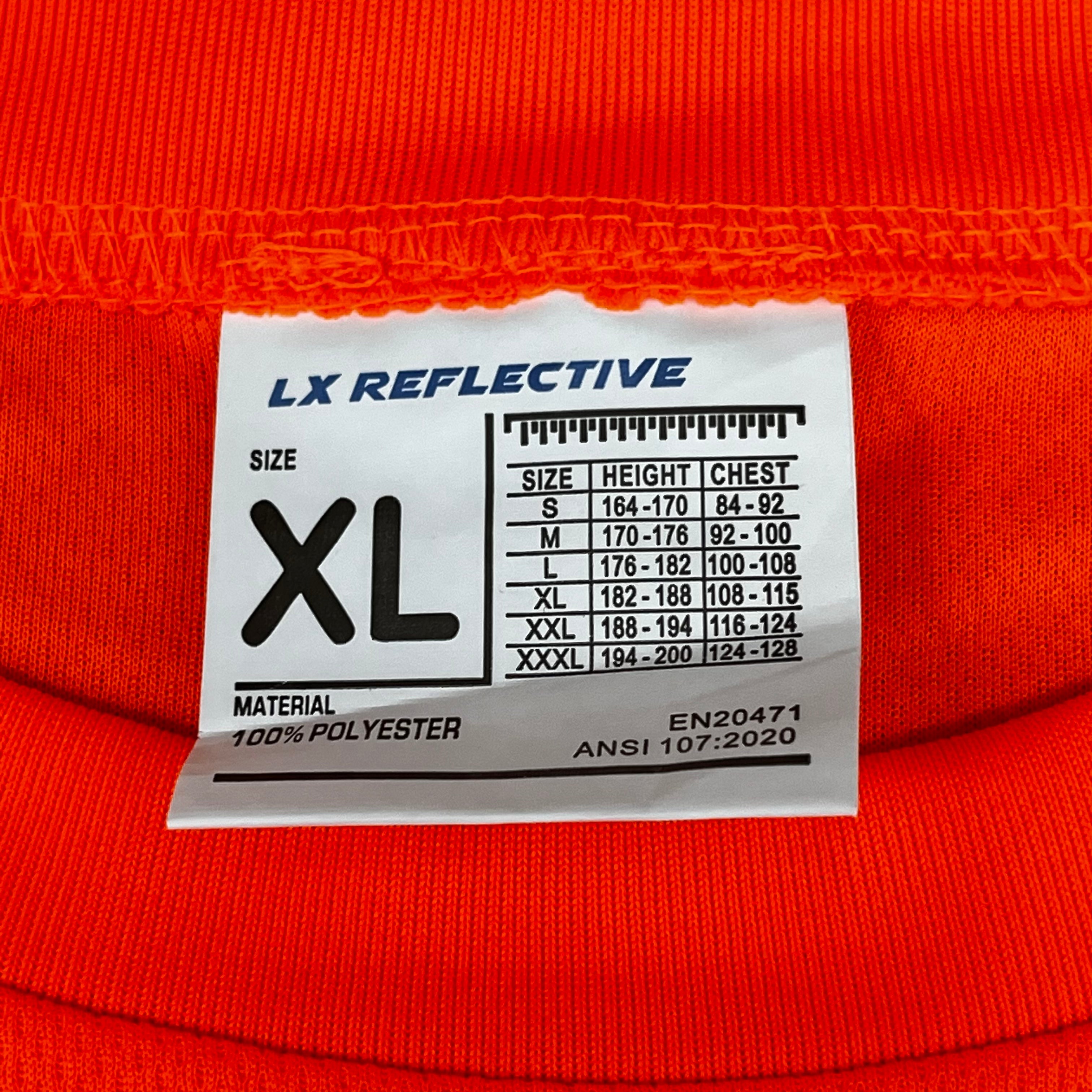 LX REFLECTIVE Pack of 3! Orange Reflective Shirts Unisex Sz-XL Orange (New)